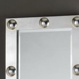 Large Modern Wall Mirror Silver Leaf Design - Made in Italy Full Length Art Deco Mirror For Entryway Bedroom Home Decor #5098 - thumbnail 2