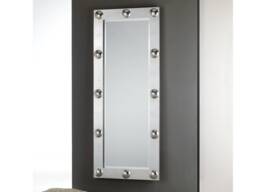 Large Wall Mirror, Decorative Design Made in Italy, Art Deco Silver Entrance Living Room Mirror