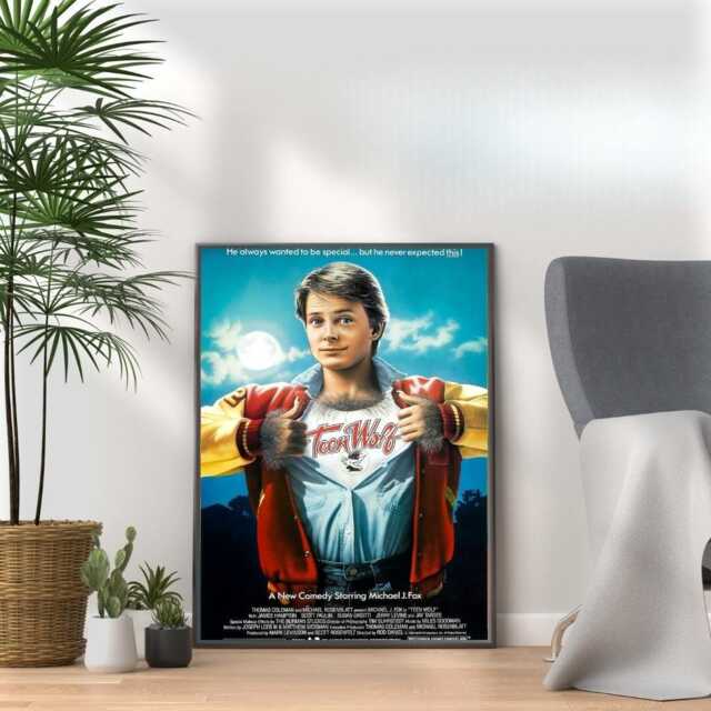 Teen Wolf Movie Print 80S Retro Film Poster, Michael J. Fox - image 1