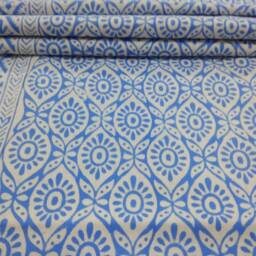 "Hand Block Print Cotton Bed Sheet Indian Bedspread Throw - 90""x108" - thumbnail 2