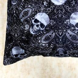 Great Gothic Filigree Skull Fabric Cushion Cover Fits 18 - thumbnail 2