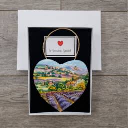 Lavender Fields Slate Heart Plaque Handmade Wall Decor - thumbnail 3