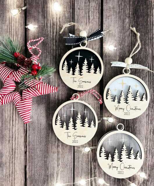 Custom Engraved Ornament, Christmas Family Handmade Gift - image 1