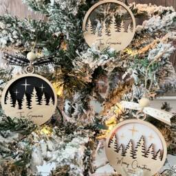 Custom Engraved Ornament, Christmas Family Handmade Gift - thumbnail 2