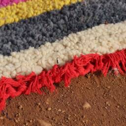 Handmade Boujad Wool Rug Abstract Multicolored Moroccan Carpet - thumbnail 4