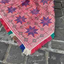 Sustainable Kantha Throw Hand Embroidered Carpet Look Decorative Textile - thumbnail 3