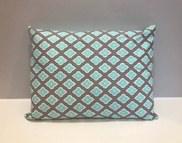 Teal, White & Gray Ogee Print Pillow - image 1