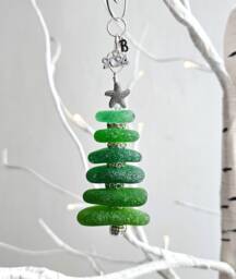 Personalized Genuine Sea Glass Christmas Tree Ornament/2026 Ornament/Custom Ornament/Gift For Her/Unique Gift/4C
