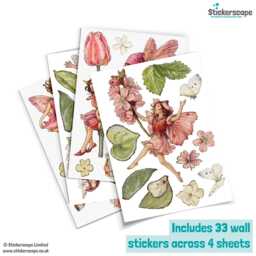 Pink Flower Fairies Wall Stickers Decor Children Room Nursery Fairy Decal - thumbnail 3