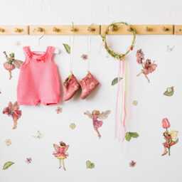 Pink Flower Fairies Wall Stickers Decor Children Room Nursery Fairy Decal - thumbnail 1