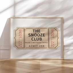 Funny Wall Art Print The Snooze Club Because 5 More Minutes Matters Poster Homebody Trendy - thumbnail 3