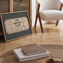 Funny Wall Art Print The Snooze Club Because 5 More Minutes Matters Poster Homebody Trendy - thumbnail 1