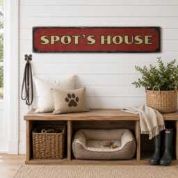 Dog Name Sign, Personalized Pet House Wood Decor, Custom Rustic Wall Plaque For The Kennel, Crate Corner Or Mudroom, New Puppy Gift - thumbnail 2