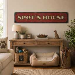 Dog Name Sign, Personalized Pet House Wood Decor, Custom Rustic Wall Plaque For The Kennel, Crate Corner Or Mudroom, New Puppy Gift - thumbnail 3