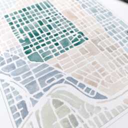Cherry Hill Seattle Neighborhood Map Watercolor Print Washington City Block Plan - Art Print Central Wall Local Realtor Gift - thumbnail 3