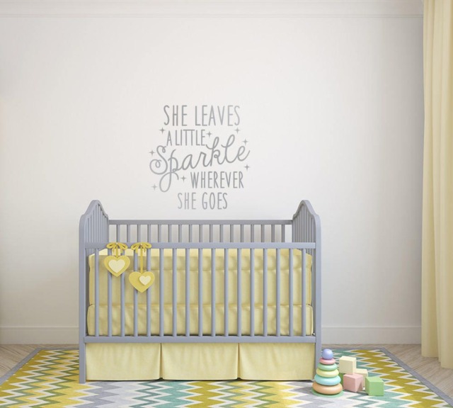 Sparkle Wherever She Goes Wall Decal Girls Room Nursery Decor Ww163 - image 1