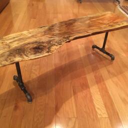Sold . Live Edge Silver Maple Long Coffee Table Sold - thumbnail 4