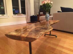 Sold . Live Edge Silver Maple Long Coffee Table Sold