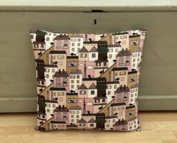 Christmas Gifts Double Sided Eiffel Tower Cat Pillow Cover French Townhouse Linen Cushion Sham - thumbnail 1