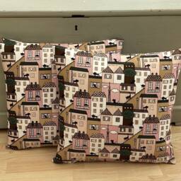 Christmas Gifts Double Sided Eiffel Tower Cat Pillow Cover French Townhouse Linen Cushion Sham - thumbnail 2