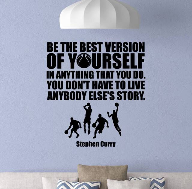 Stephen Curry Wall Decal Quote Be The Best Version Of Yourself Basketball Poster Player Gifts Sign Gym Vinyl Sticker Decor Art 5-6/8 - image 1