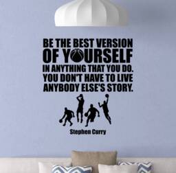 Stephen Curry Wall Decal Quote Be The Best Version Of Yourself Basketball Poster Player Gifts Sign Gym Vinyl Sticker Decor Art 5-6/8 - thumbnail 1