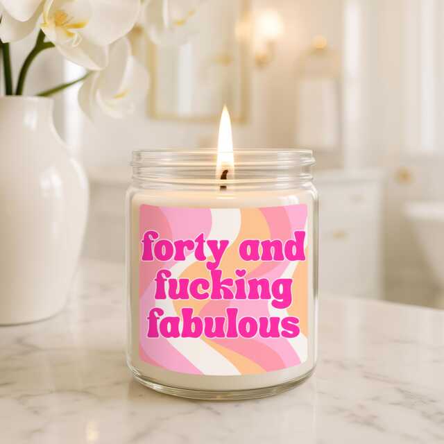 Forty & Fabulous Candle - 40Th Birthday Gift Present 4Oth - image 1