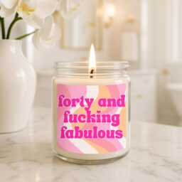 Forty & Fabulous Candle - 40Th Birthday Gift Present 4Oth - thumbnail 1
