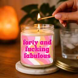Forty & Fabulous Candle - 40Th Birthday Gift Present 4Oth - thumbnail 2