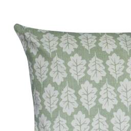 Autumn Leaf Xl Rectangular Cushion in Sage Green & White. Summer Inspired Shabby Chic Style, 100% Sustainable Cotton, Double Sided. 23X15 - thumbnail 2