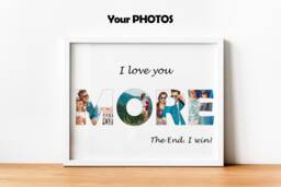 Personalized Photo Collage Print I Love You More Gift - thumbnail 1