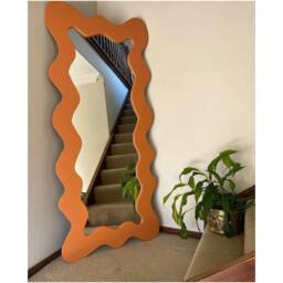 Curvy Full Length Floor Mirror - Wavy Asymmetrical Design - thumbnail 2