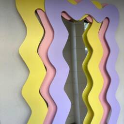 Curvy Full Length Floor Mirror - Wavy Asymmetrical Design - thumbnail 4