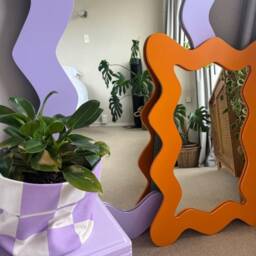 Curvy Full Length Floor Mirror - Wavy Asymmetrical Design - thumbnail 3