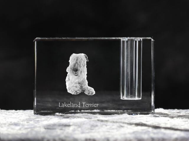 Lakeland Terrier , Crystal Pen Holder With Dog, Souvenir, Decoration, Limited Edition, Collection - image 1