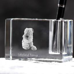 Lakeland Terrier , Crystal Pen Holder With Dog, Souvenir, Decoration, Limited Edition, Collection - thumbnail 2