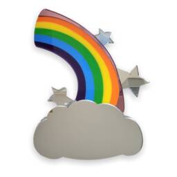 Rainbow Cloud & Stars Wall Hanging Shatterproof Acrylic Mirror - thumbnail 3