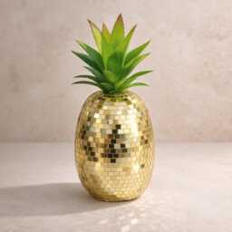 Disco Pineapple Decor - Mirror Mosaic Ornament Silver Gold Or Rose Y2K Glam Home Funky Shelf Accent Gift
