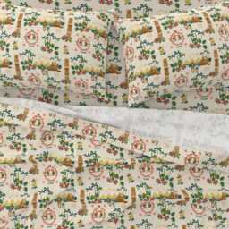 Aloha Sheets - Mid Century Tiki Resort By Morecandy_Shop Modern Hawaiian Cotton Sateen Sheet Set Bedding Spoonflower - thumbnail 3