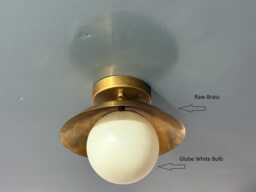 Mid Century Sputnik Light Chandelier Raw Brass Flush Mount Globe Ceiling Fixture