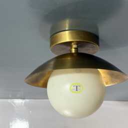 Mid Century Sputnik Light Chandelier Raw Brass Flush Mount Globe Ceiling Fixture - thumbnail 2