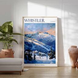 Whistler Ski Poster Canadian Landscape Travel Print - thumbnail 2