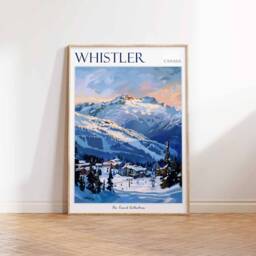 Whistler Ski Poster Canadian Landscape Travel Print - thumbnail 3