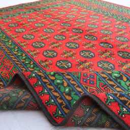 7x10 Large Afghan Rug, Turkmen Handmade Wool Traditional Tribal Area Oriental Red High Pile Soft Bedroom Rug 200x300 cm - thumbnail 3