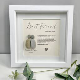 Personalised Best Friend Definition Quote -Pebble Picture - Gift For Best Friend Bff Bestie Partners in Crime Wall Art Print Frame - thumbnail 3
