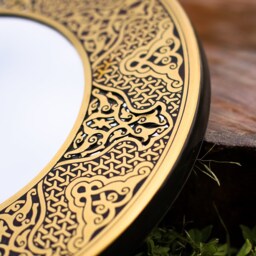 Premium Brass Mirror Islamic Art Hand Forged & Etched Antique, Oriental Geometry Patterns Wall Mirror, Works - thumbnail 3