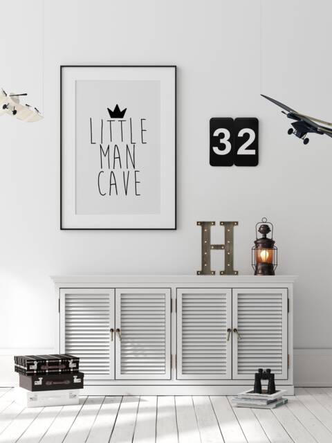 Little Man Cave Print Nursery Wall Art, Boys Room Decor - image 1
