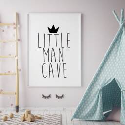 Little Man Cave Print Nursery Wall Art, Boys Room Decor - thumbnail 3