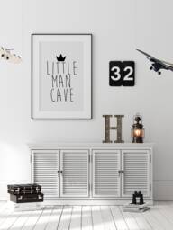 Little Man Cave Print Nursery Wall Art, Boys Room Decor - thumbnail 1