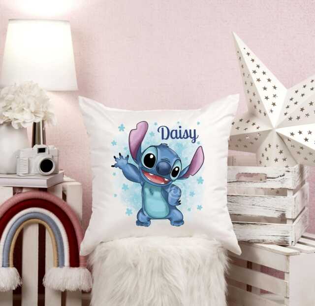Personalised Stitch Cushion, Custom Name Gift, 40x40 Pillow - image 1